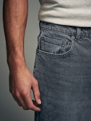 Blue Grey Tint Relaxed Fit Vintage Wash Denim Jeans - Image 5 of 10
