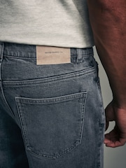 Blue Grey Tint Relaxed Fit Vintage Wash Denim Jeans - Image 6 of 10