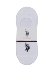 U.S. Polo Assn. White Invisible Mens Trainer Socks 5 Pack - Image 2 of 3