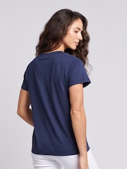 U.S. Polo Assn. Dark Blue Womens Regular Fit V-Neck T-Shirt - Image 2 of 7