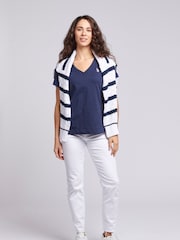 U.S. Polo Assn. Dark Blue Womens Regular Fit V-Neck T-Shirt - Image 4 of 7