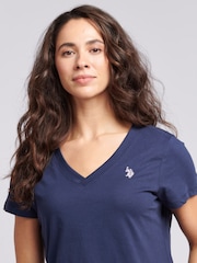 U.S. Polo Assn. Dark Blue Womens Regular Fit V-Neck T-Shirt - Image 5 of 7