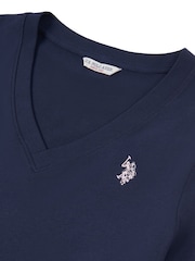 U.S. Polo Assn. Dark Blue Womens Regular Fit V-Neck T-Shirt - Image 7 of 7