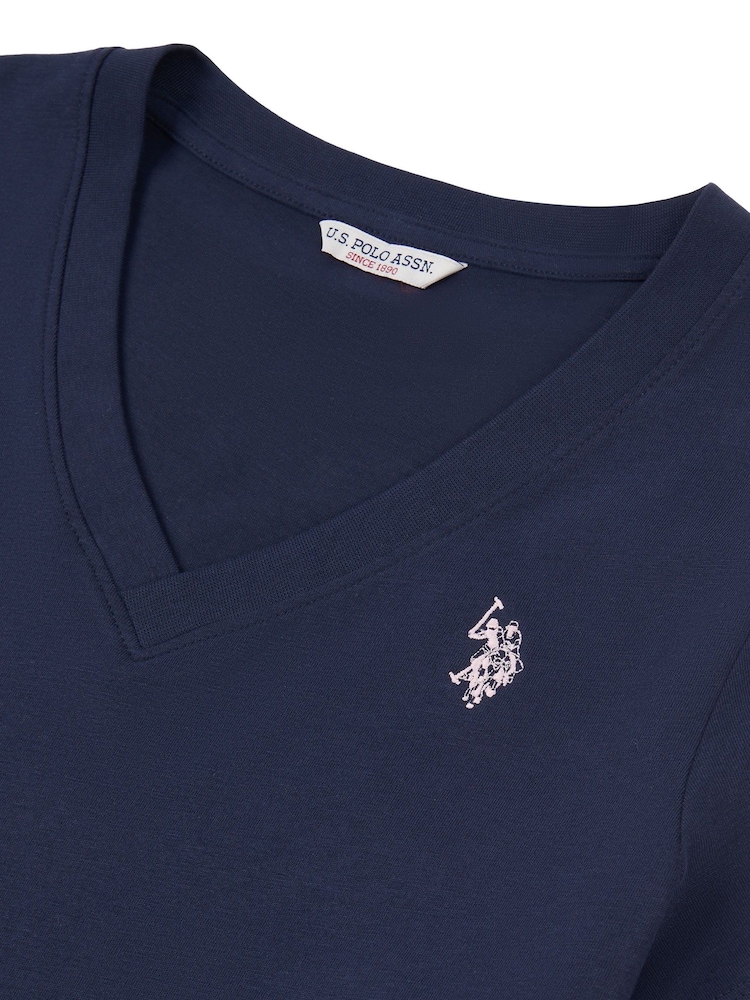 U.S. Polo Assn. Dark Blue Womens Regular Fit V-Neck T-Shirt - Image 7 of 7
