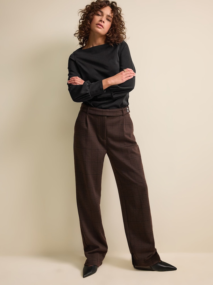 أسود - Long Sleeve Gathered Sides Blouse - صورة 2 من 7