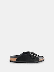 Whistles Ellery Buckle Black Slides - Image 1 of 4