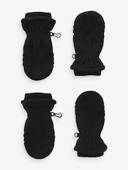 Charcoal Grey Fleece Mittens 2 Pack (3mths-6yrs) - Image 1 of 3