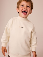 Ecru Cream/Brown High Neck Sweatshirt And Cargo Pocket Joggers Set (3mths-7yrs) - Image 2 of 9