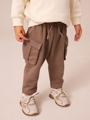 Ecru Cream/Brown High Neck Sweatshirt And Cargo Pocket Joggers Set (3mths-7yrs) - Image 4 of 9