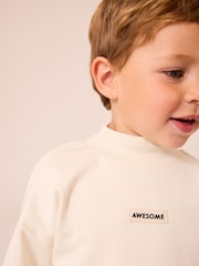 Ecru Cream/Brown High Neck Sweatshirt And Cargo Pocket Joggers Set (3mths-7yrs) - Image 5 of 9