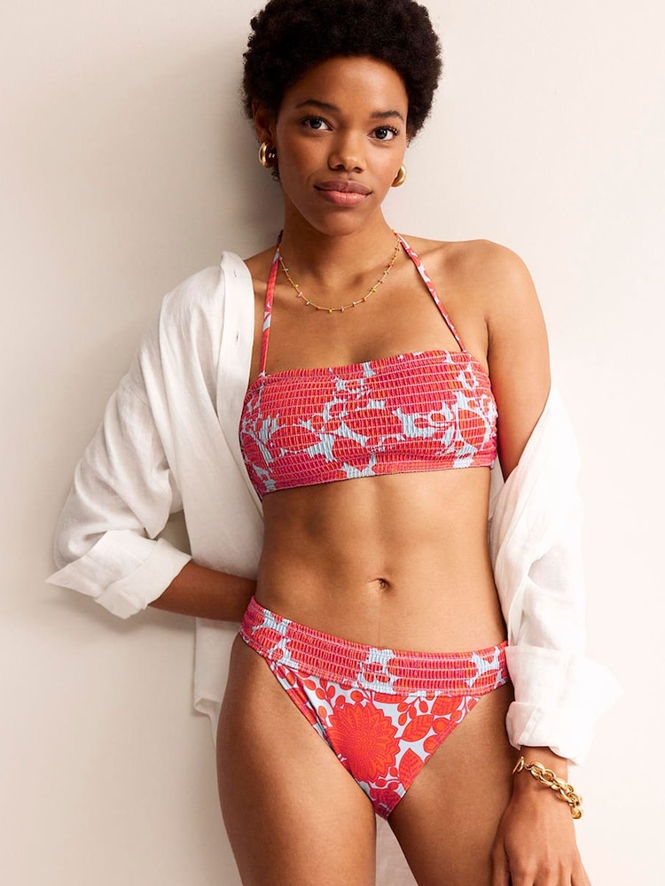 Boden Orange Milos Smocked Bikini Bottoms - Image 2 of 7