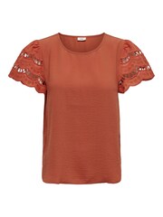 Orange - Jdy Broderie Bluse mit Rüschendetail - Bild 4 von 5