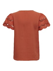 Orange - Jdy Broderie Bluse mit Rüschendetail - Bild 5 von 5
