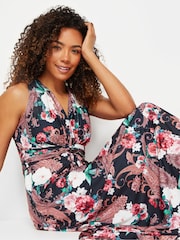M&Co Navy Blue Paisley Floral Print Knot Maxi Dress - Image 3 of 6