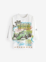 White Racing Car Long Sleeve Transport T-Shirt (3mths-7yrs) - Image 5 of 7