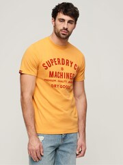 Superdry Yellow Workwear Flock Graphic T-Shirt - Image 1 of 6