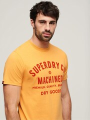 Superdry Yellow Workwear Flock Graphic T-Shirt - Image 2 of 6
