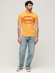 Superdry Yellow Workwear Flock Graphic T-Shirt - Image 3 of 6