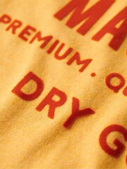 Superdry Yellow Workwear Flock Graphic T-Shirt - Image 5 of 6