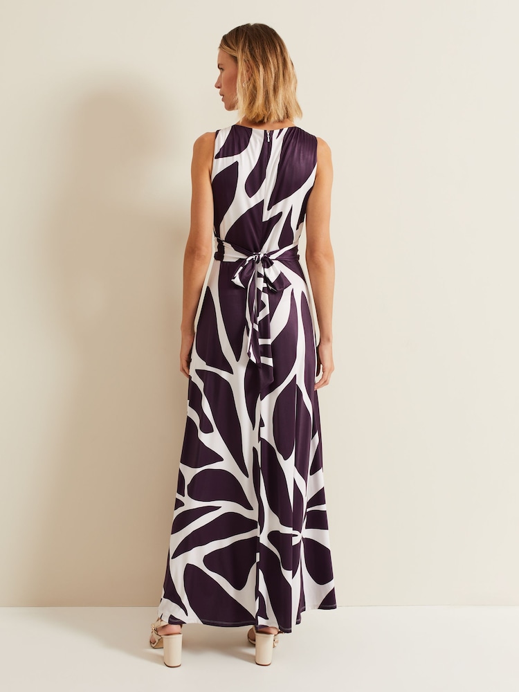 Phase Eight Purple Palmer Leaf Maxi Dress - Image 2 of 6