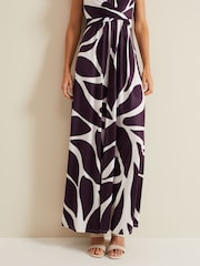 Phase Eight Purple Palmer Leaf Maxi Dress - Image 5 of 6