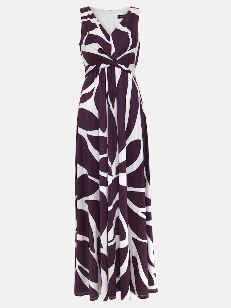Phase Eight Purple Palmer Leaf Maxi Dress - Image 6 of 6
