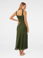Forever New Green Pure Linen Etta Bow Tie Midi Dress - Image 4 of 4