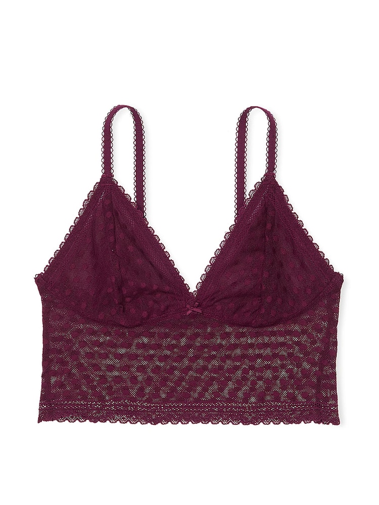 Victoria's Secret PINK Purple Rose Dainty Dot Lace Bralette - Image 3 of 3