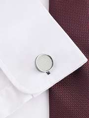 Silver Round Carbon Cufflinks - Image 3 of 3