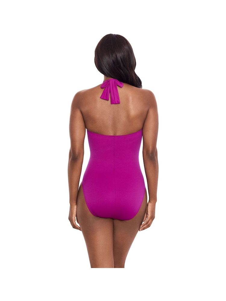 Miraclesuit Purple Tummy Control Utopia Halterneck Swimsuit - Image 3 of 5