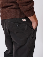 Aubin Caistor Utility Black Cotton Canvas Trousers - Image 5 of 10