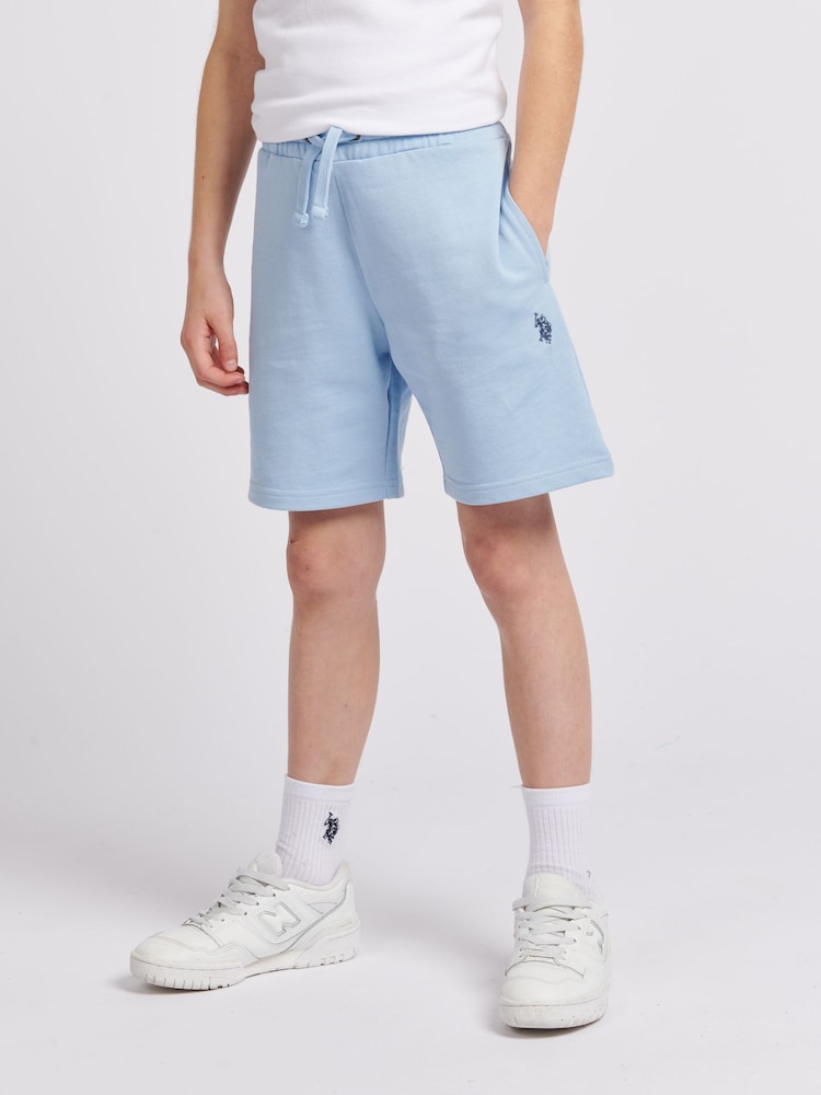 U.S. Polo Assn. Blue Boys 100% Cotton Double Horsemen Sweat Shorts - Image 1 of 7 U.S. Polo Assn. Blue Boys 100% Cotton Double Horsemen Sweat Shorts - Image 1 of 7