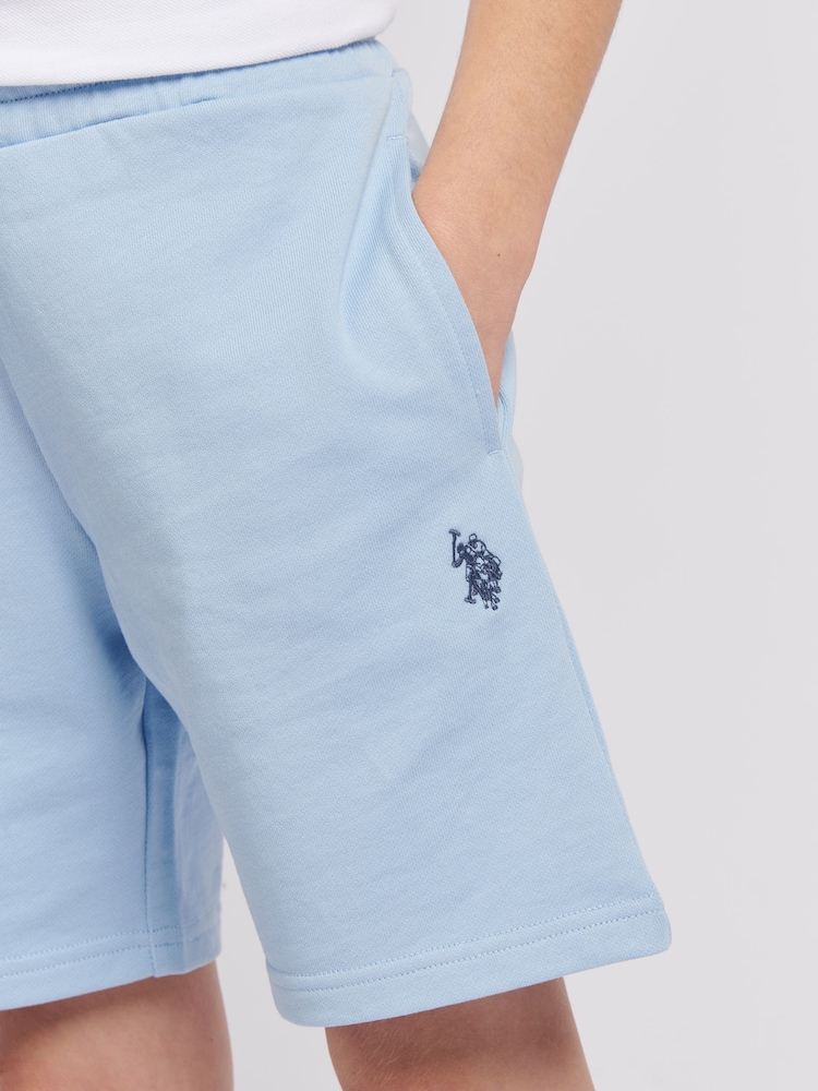 U.S. Polo Assn. Blue Boys 100% Cotton Double Horsemen Sweat Shorts - Image 2 of 7