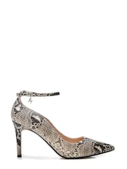 Moda in Pelle Natural Cristel Swirl Cut Topline Ankle Strap Court Shoes - Image 1 of 4