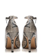 Moda in Pelle Natural Cristel Swirl Cut Topline Ankle Strap Court Shoes - Image 3 of 4