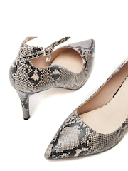 Moda in Pelle Natural Cristel Swirl Cut Topline Ankle Strap Court Shoes - Image 4 of 4
