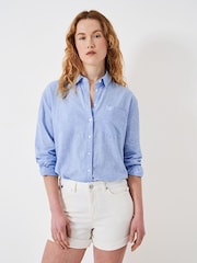 Crew Clothing Blue Linen Blend Shirt - Image 3 of 6