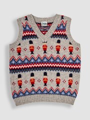 JoJo Maman Bébé Grey Marl Soldier Knit Tank Top - Image 1 of 3