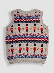 JoJo Maman Bébé Grey Marl Soldier Knit Tank Top - Image 2 of 3
