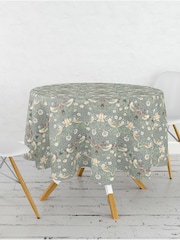 William Morris Gallery Blue Strawberry Thief 100% Cotton Table Cloth - Image 2 of 2