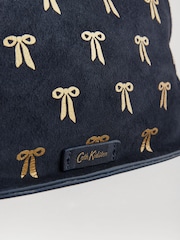 Cath Kidston Navy Suede Bow Cross-Body Bag - Image 7 of 9