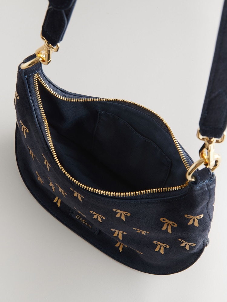 Cath Kidston Navy Suede Bow Cross-Body Bag - Image 9 of 9