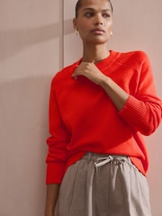Orange Premium 100% Lambswool Crew Neck Jumper - Image 1 of 7