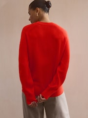 Orange Premium 100% Lambswool Crew Neck Jumper - Image 3 of 7