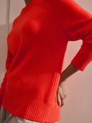 Orange Premium 100% Lambswool Crew Neck Jumper - Image 4 of 7