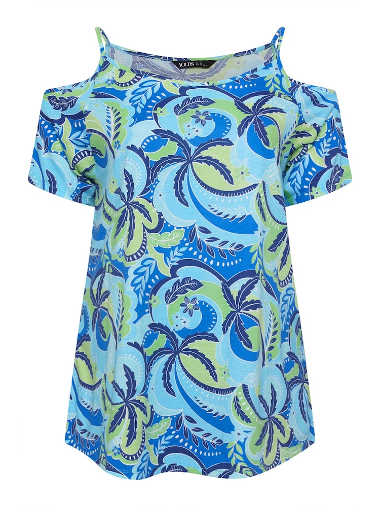 Blau - Yours Curve T-Shirt mit Schulterausschnitt - Bild 5 von 5 Blau - Yours Curve T-Shirt mit Schulterausschnitt - Bild 5 von 5