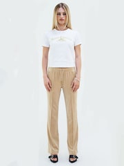 Juicy Couture Cream Velour Track Joggers - Image 1 of 5