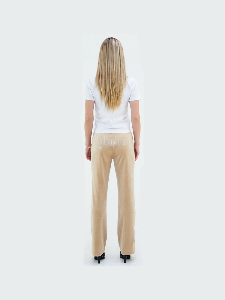 Juicy Couture Cream Velour Track Joggers - Image 2 of 5