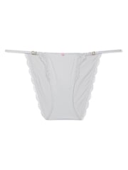 Victoria's Secret Silver Pearl Grey Lace Trim Bikini Knickers - Image 3 of 3