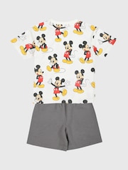 Brand Threads Natural 100% Cotton Disney Mickey Mouse Boys T-Shirt and Shorts Set - Image 2 of 5